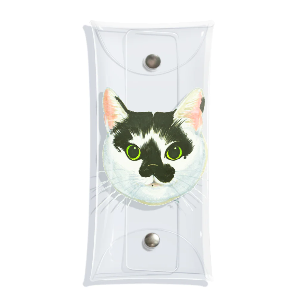 segasworksのねこさんのお顔（白黒ねこ） Clear Multipurpose Case