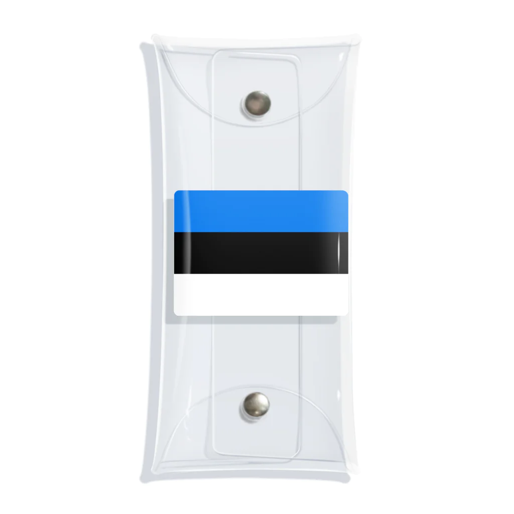 お絵かき屋さんのエストニアの国旗 クリアマルチケース