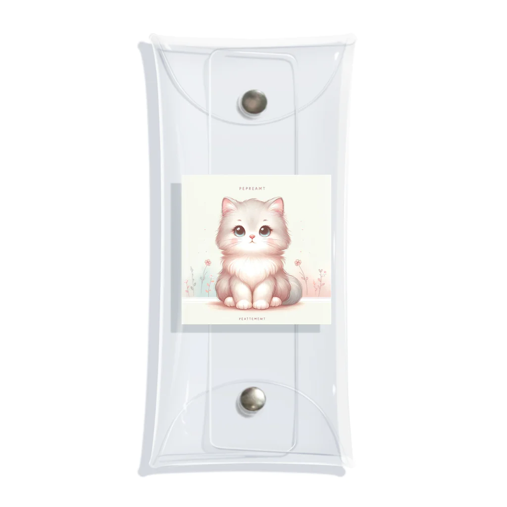 動物デザイングッズの可愛い猫ちゃん Clear Multipurpose Case