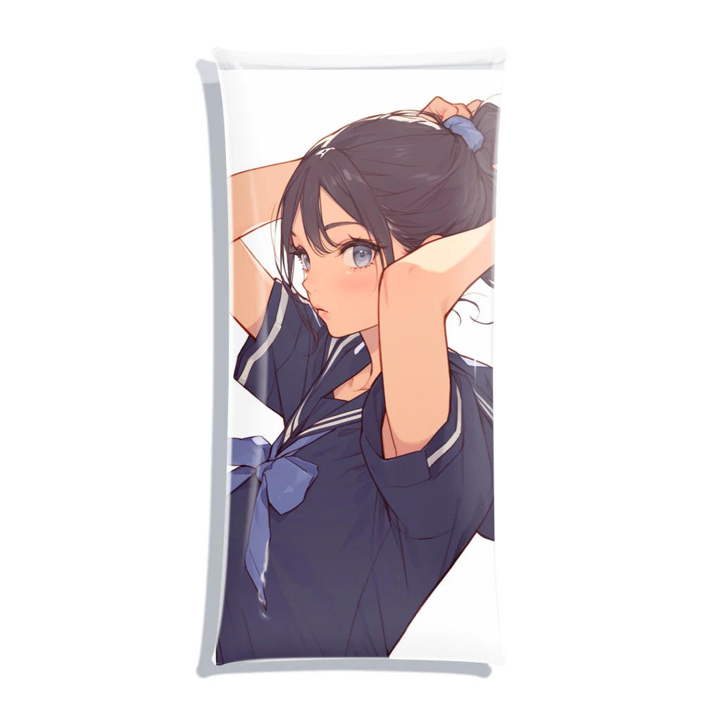 AQUAMETAVERSEのポニーテールがセクシーな女の子　BLUE PLUM  691 Clear Multipurpose Case