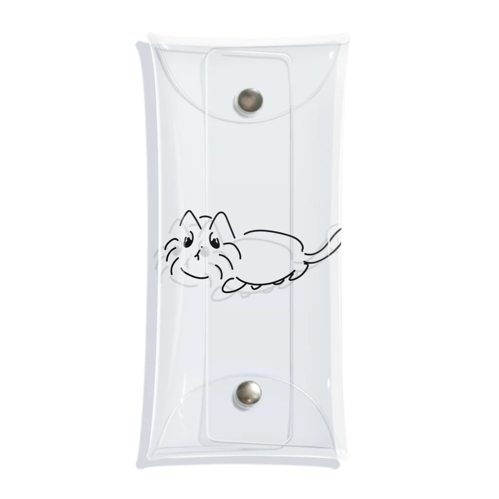 文才のねこ Clear Multipurpose Case