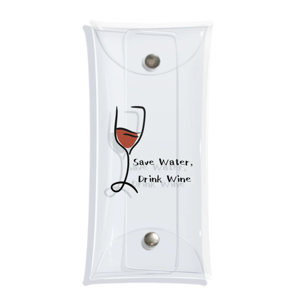 inuhakawaiiのSave Water, Drink Wine Clear Multipurpose Case