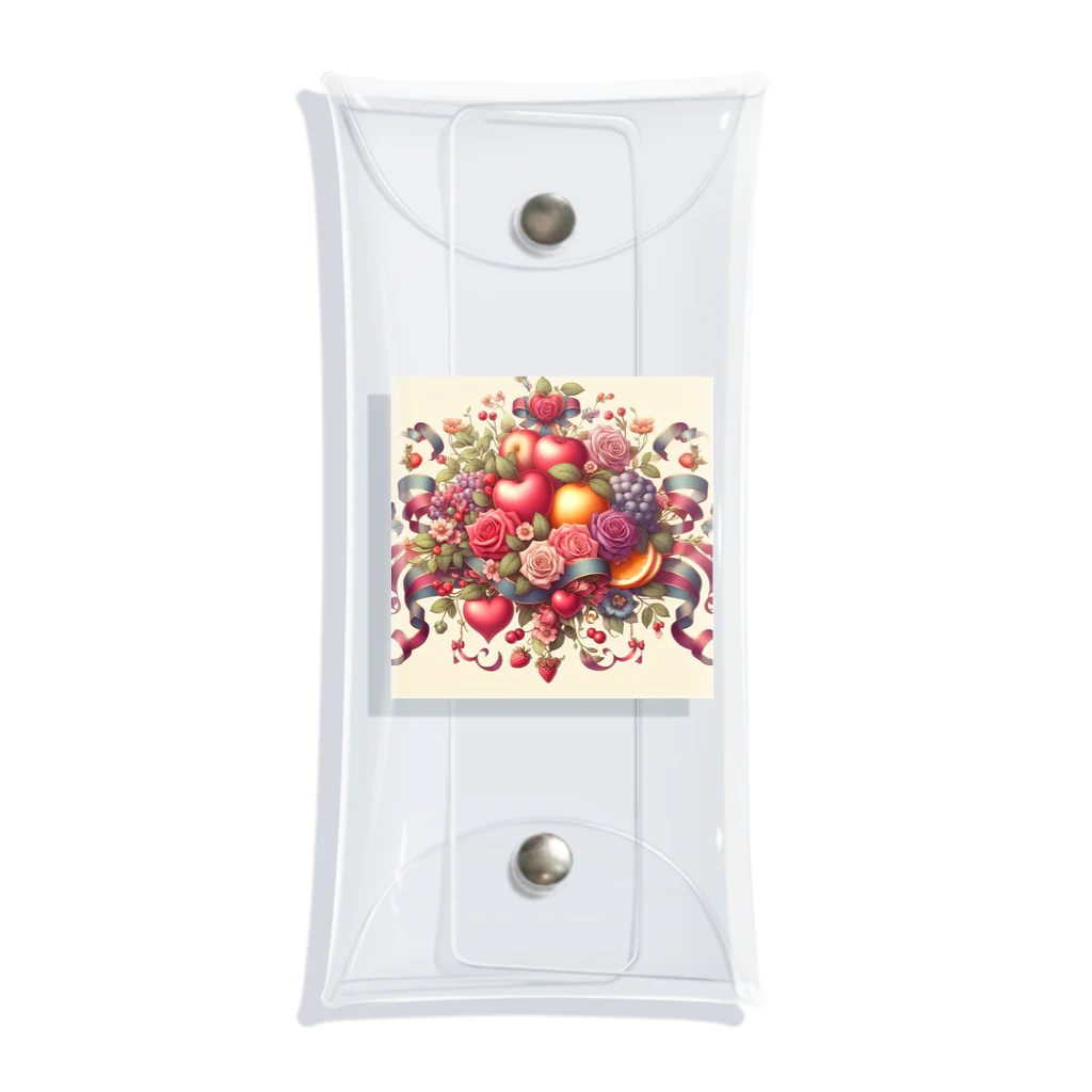 まんまるちゃんの薔薇とフルーツのSweetな香り Clear Multipurpose Case