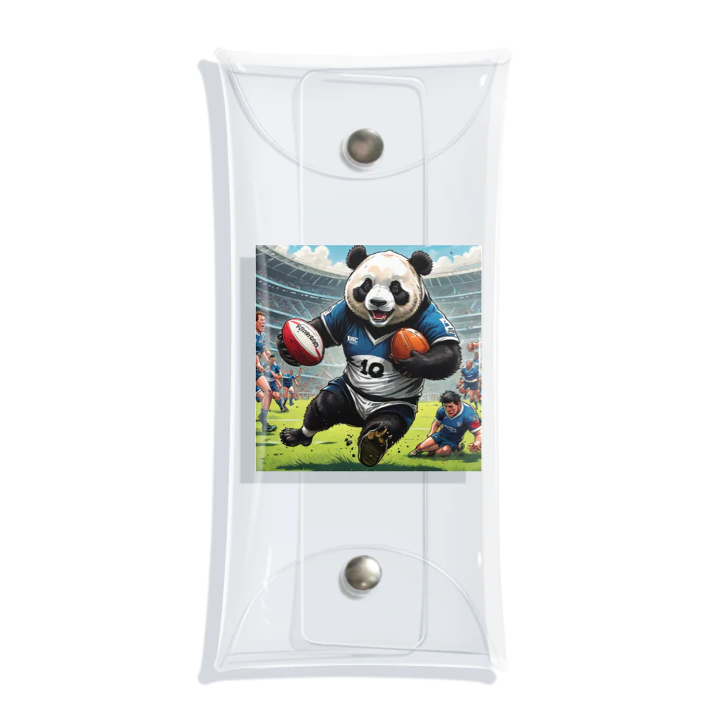 Panda Art Galleryのラグビーパンダ Clear Multipurpose Case