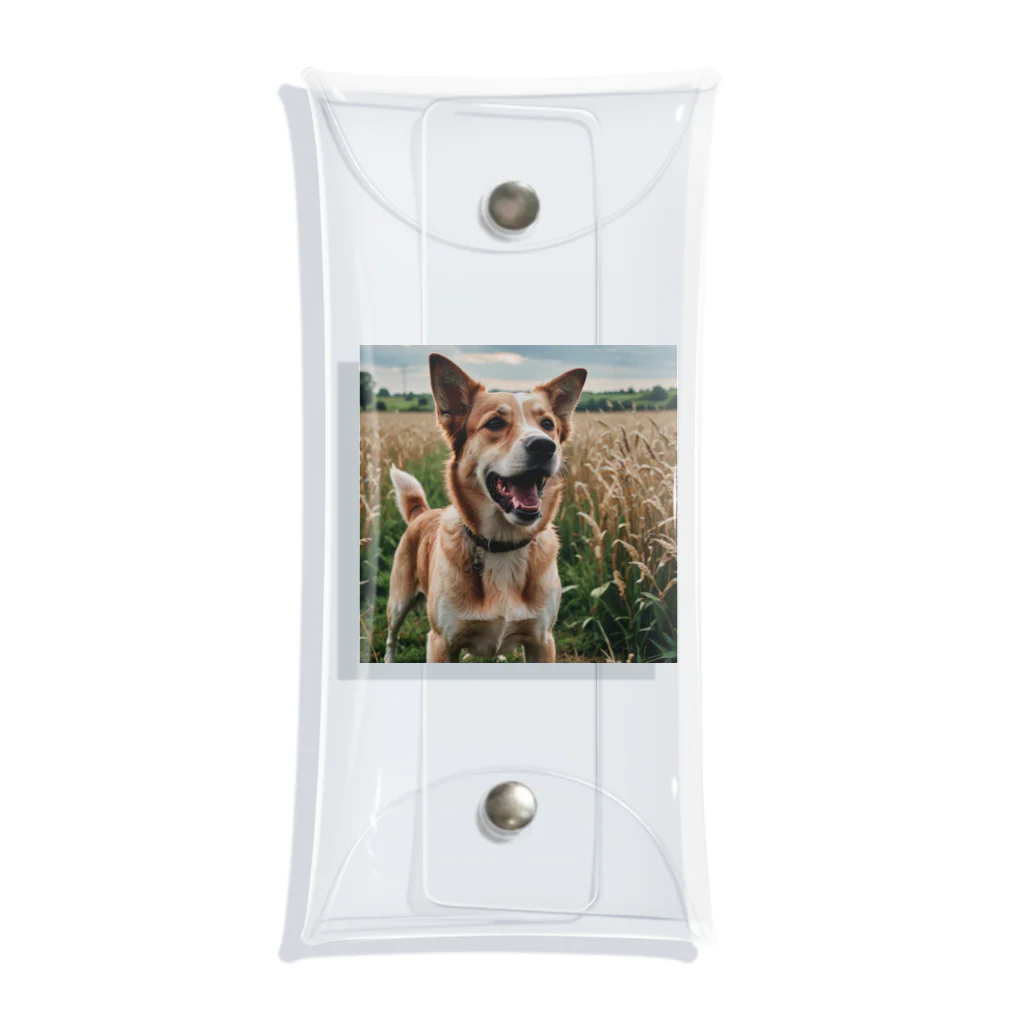 kokin0の畑で微笑む犬 dog smailing in the ground Clear Multipurpose Case