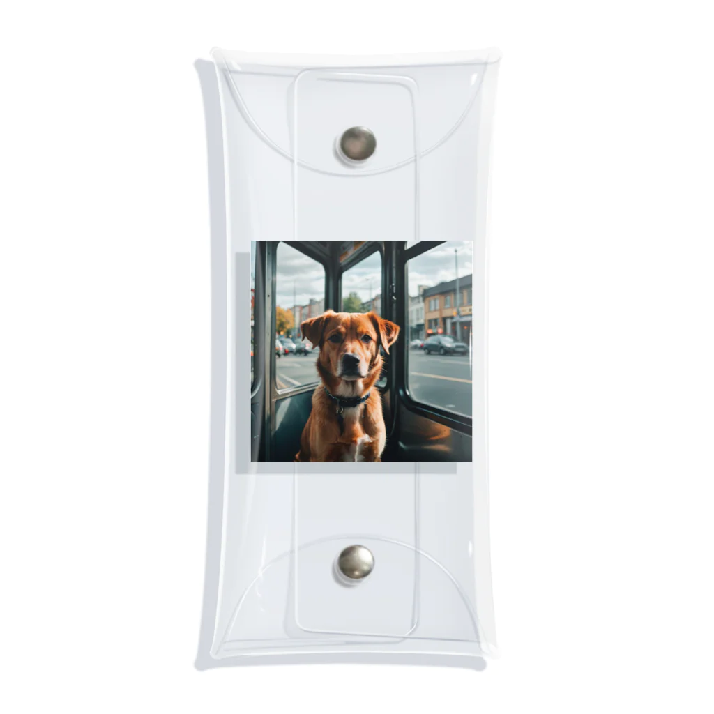 kokin0のバスの中で座る犬 dog sitting on the bus Clear Multipurpose Case