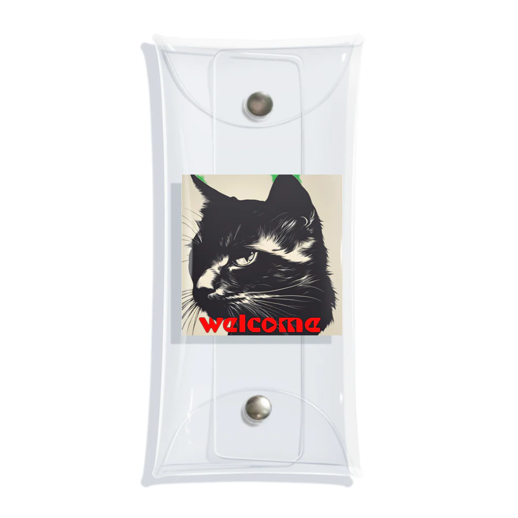 kk-welcomeの黒猫登場Ⅰ Clear Multipurpose Case