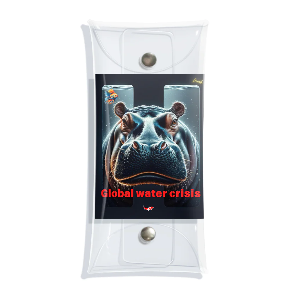 NaturalCanvasのhippo  * Global water crisis Clear Multipurpose Case