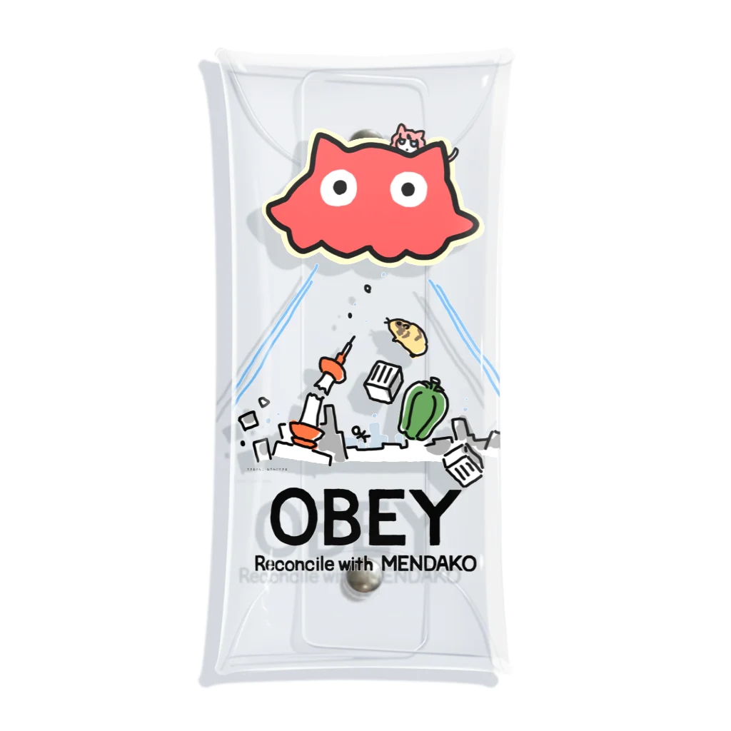 ねずみのすきまのめんだこちゃん OBEY (淡色用)  クリアマルチケース