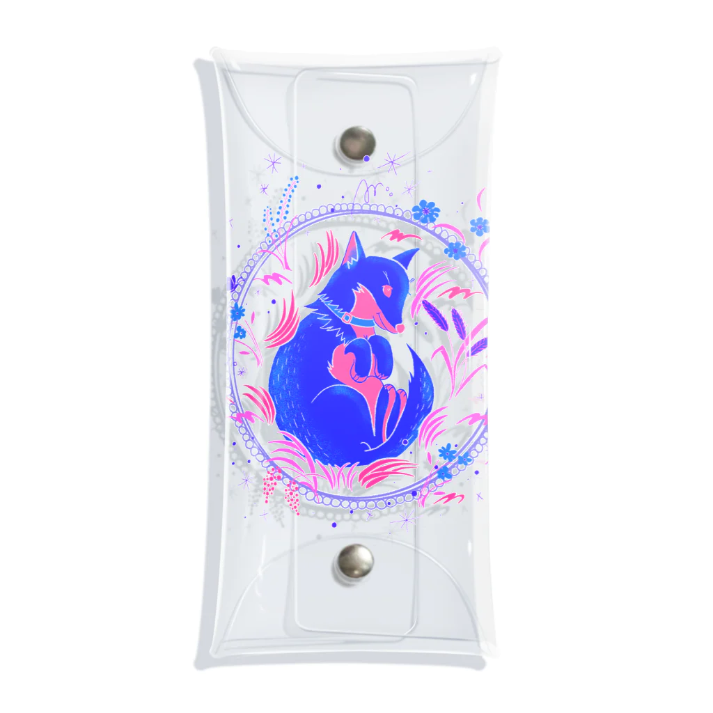 たかはし あいさのキツネ犬のお昼寝(blue) Clear Multipurpose Case