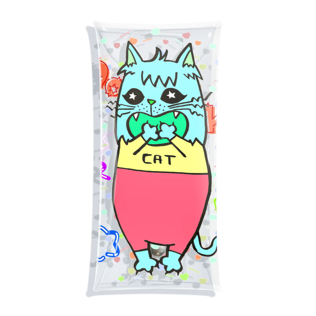 tottoのDokiっとキャット(ブルー) Clear Multipurpose Case