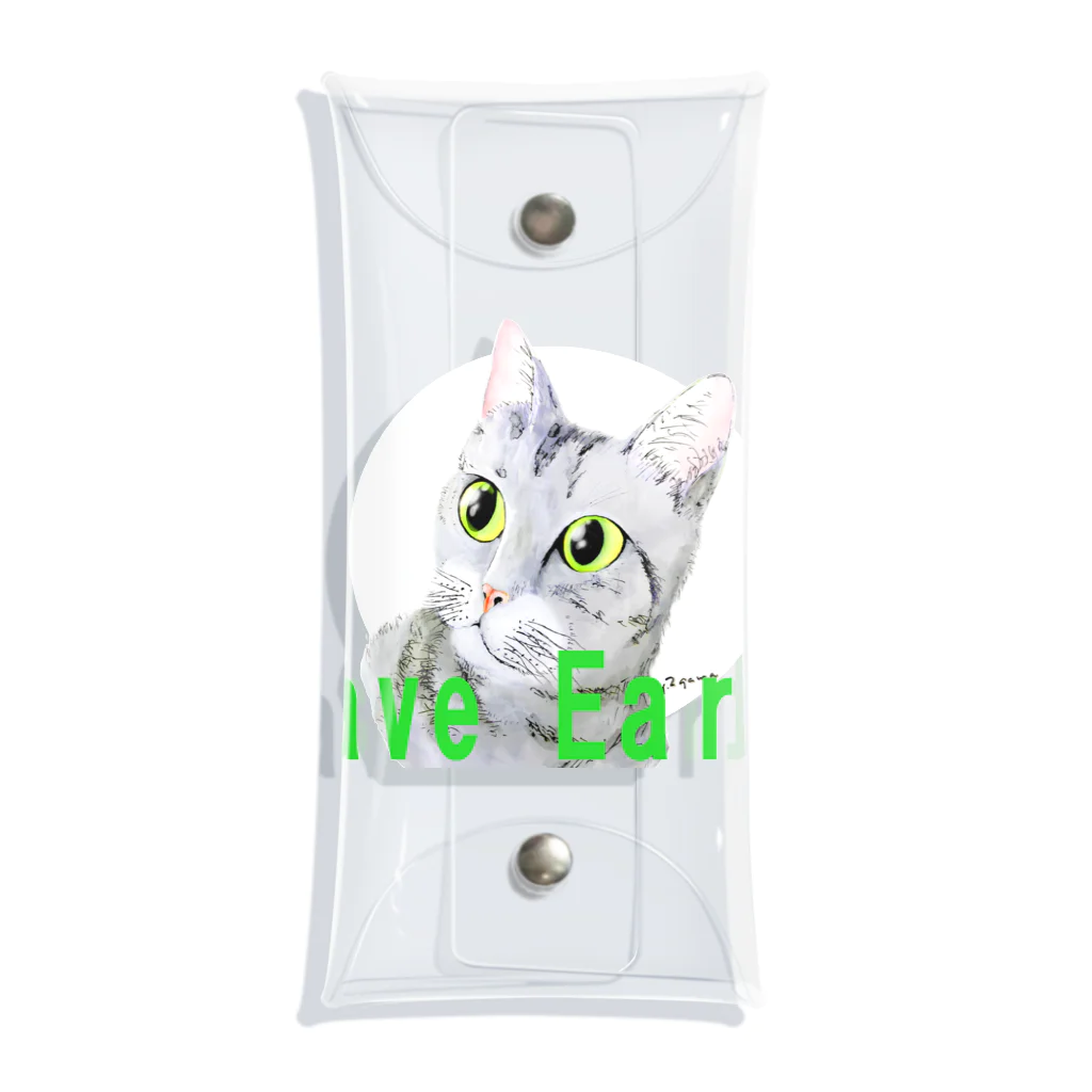 2gawaのねこさん to 白い月 save the earth Clear Multipurpose Case