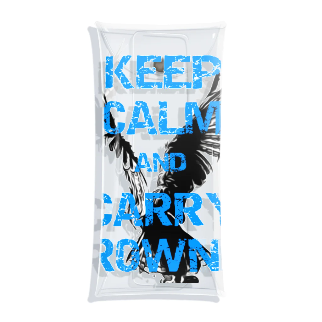 座敷ふくろうのKEEP CALM AND CARRY BROWNIE Clear Multipurpose Case