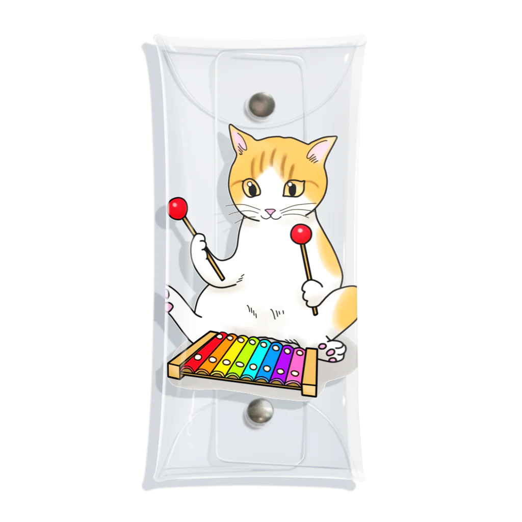 Ａｔｅｌｉｅｒ　Ｈｅｕｒｅｕｘの木琴を叩く猫 Clear Multipurpose Case