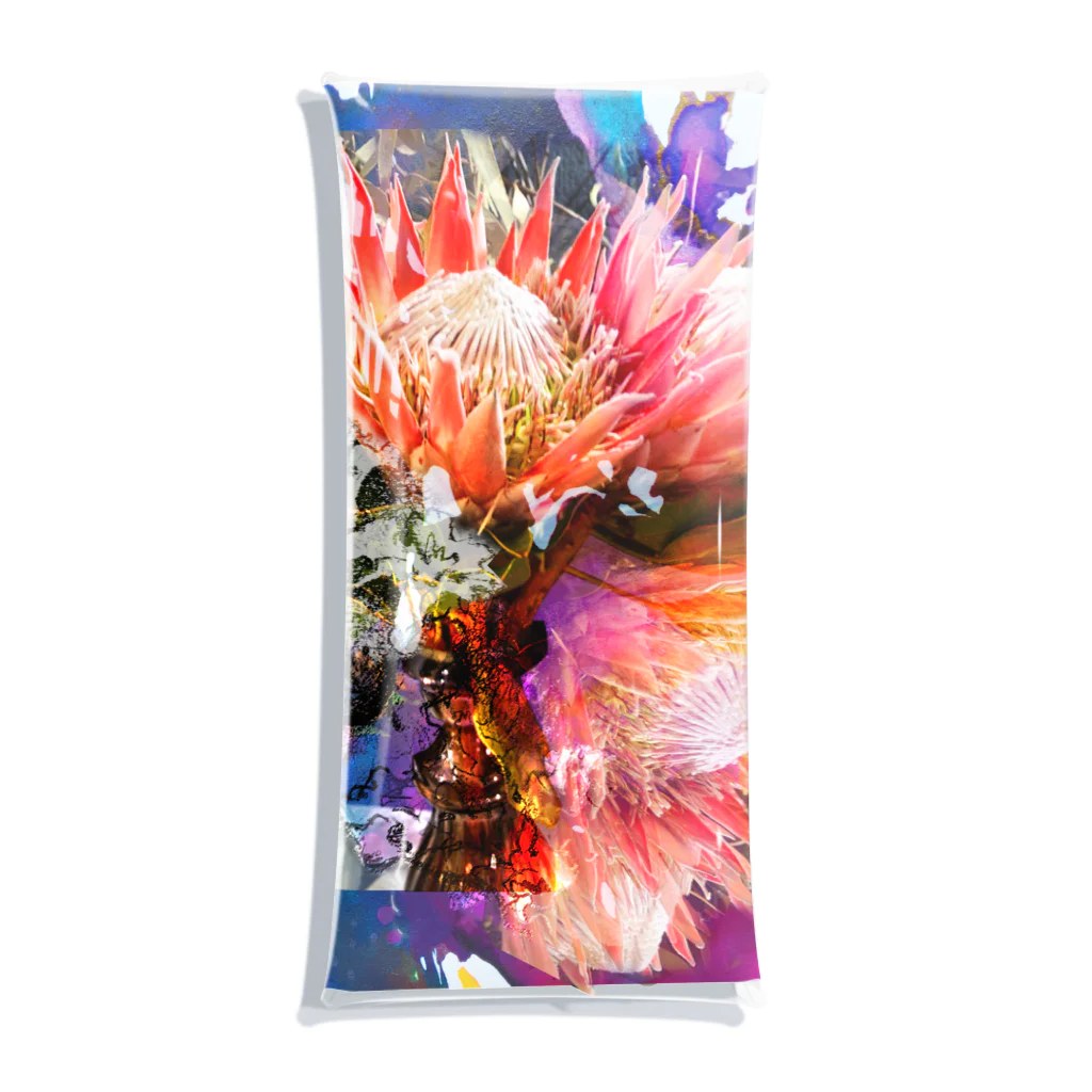 hugging love ＋《ハギング ラブ プラス》の+ Fete des fleurs 01《king Protea》 Clear Multipurpose Case