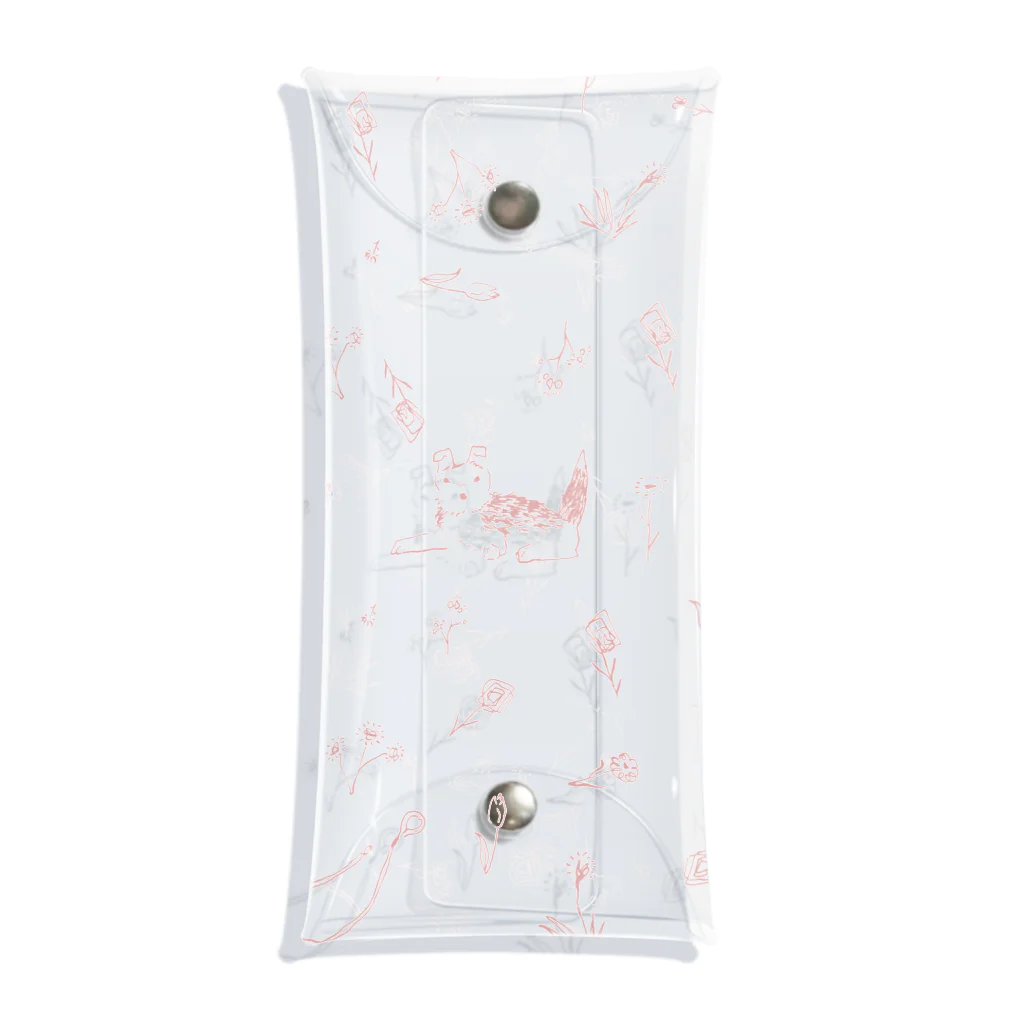 やまこの花と犬pink Clear Multipurpose Case