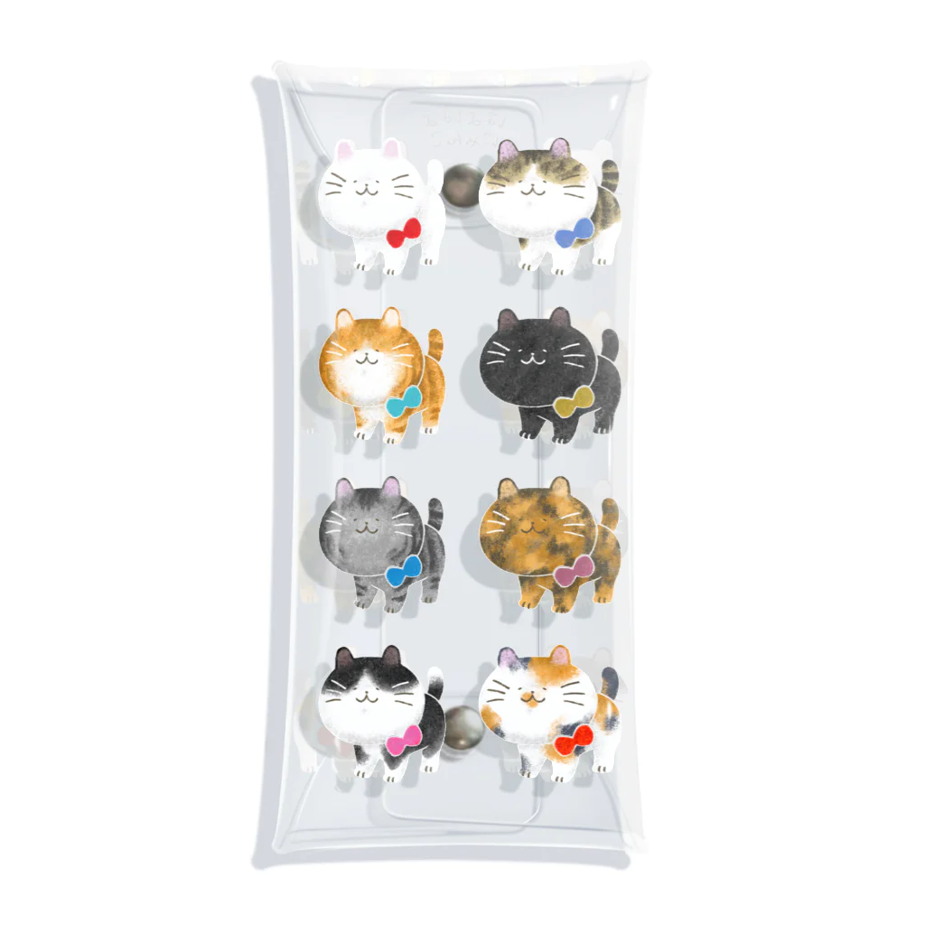 のらんちのねこならべ Clear Multipurpose Case