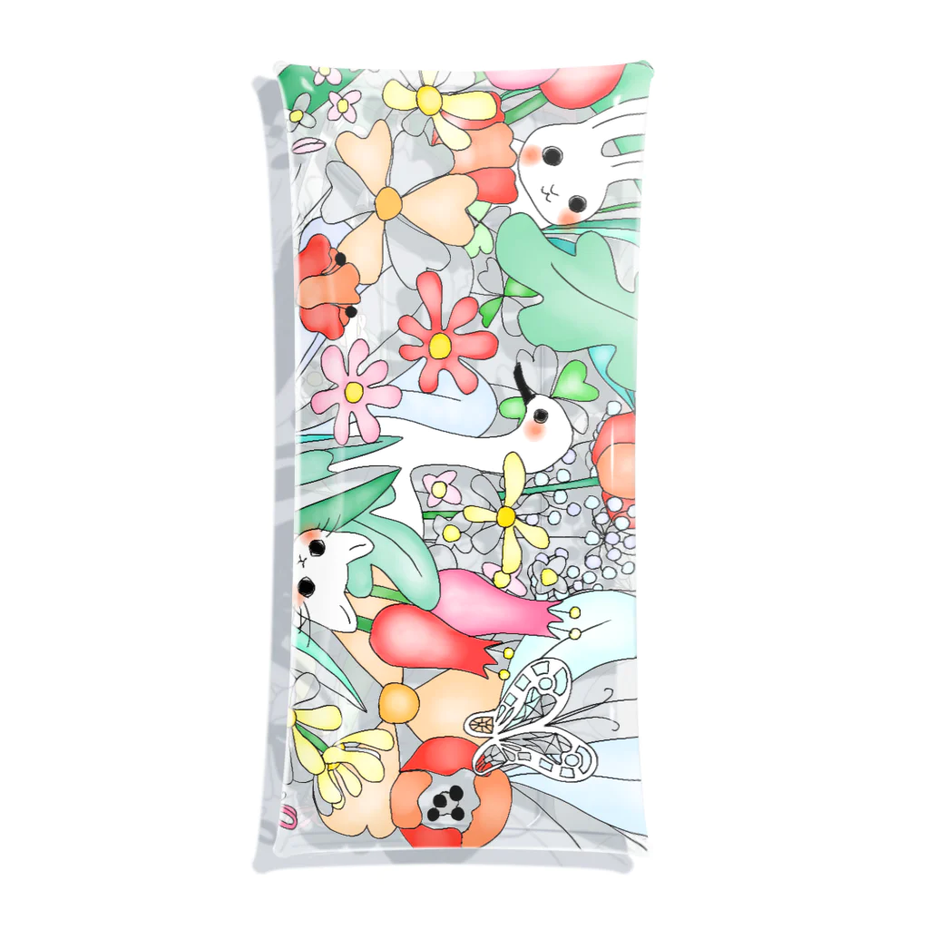 amamoのflowers & animals Clear Multipurpose Case