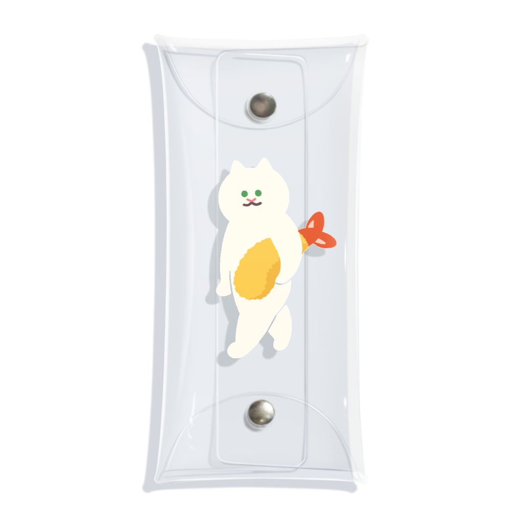 SUIMINグッズのお店のエビフライをさわやかに運ぶねこ Clear Multipurpose Case