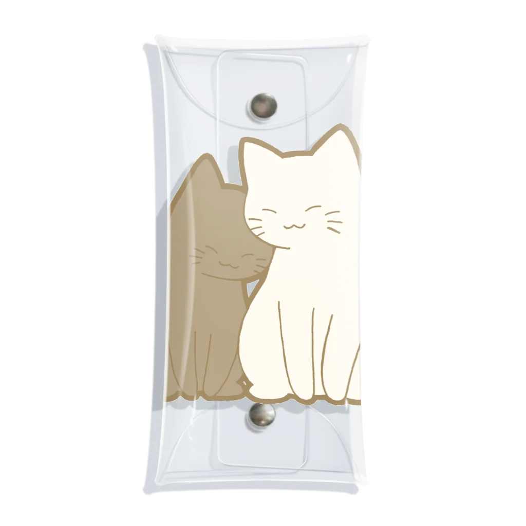 かわいいもののおみせ　いそぎんちゃくの仲良し猫　黒&白 Clear Multipurpose Case