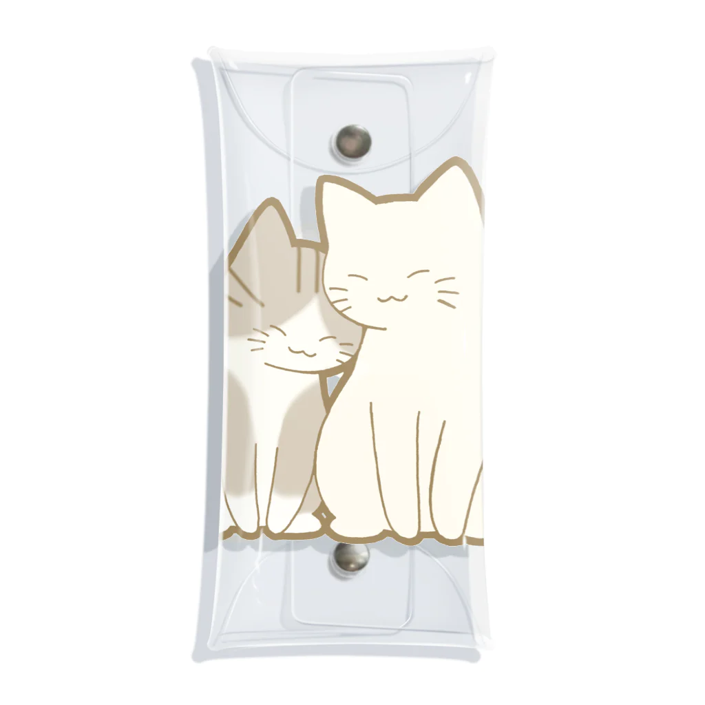 かわいいもののおみせ　いそぎんちゃくの仲良し猫　サバ白&白 Clear Multipurpose Case