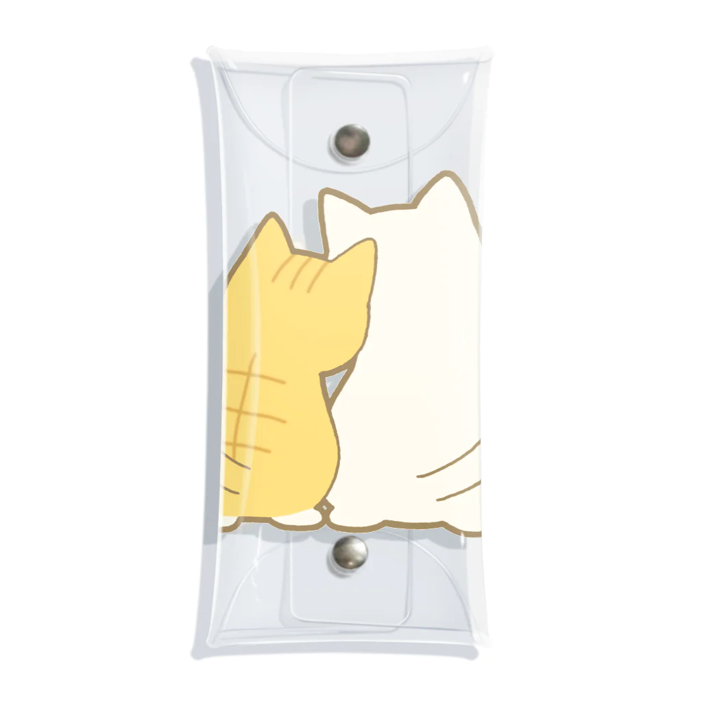 かわいいもののおみせ　いそぎんちゃくの仲良し猫の背中　茶白&白 Clear Multipurpose Case