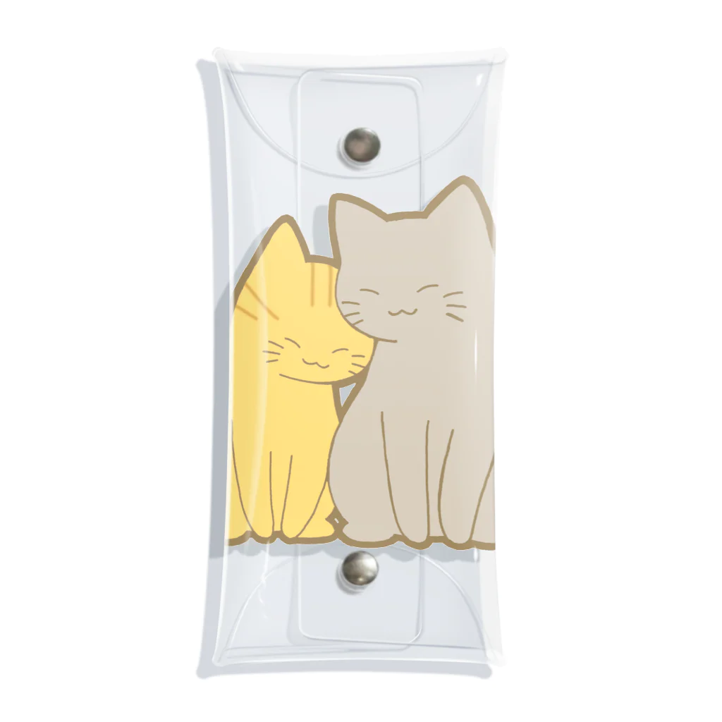 かわいいもののおみせ　いそぎんちゃくの仲良し猫　茶トラ&灰 Clear Multipurpose Case