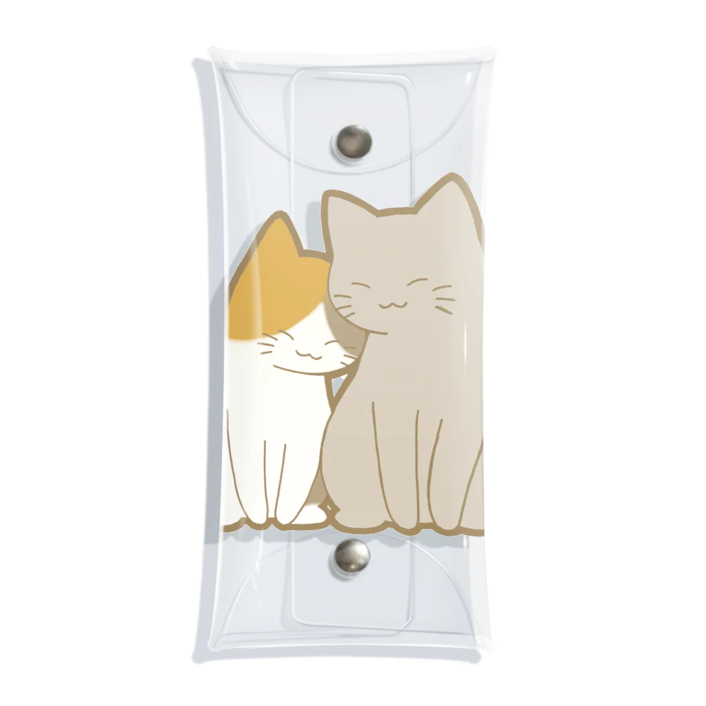 かわいいもののおみせ　いそぎんちゃくの仲良し猫　三毛&灰 Clear Multipurpose Case