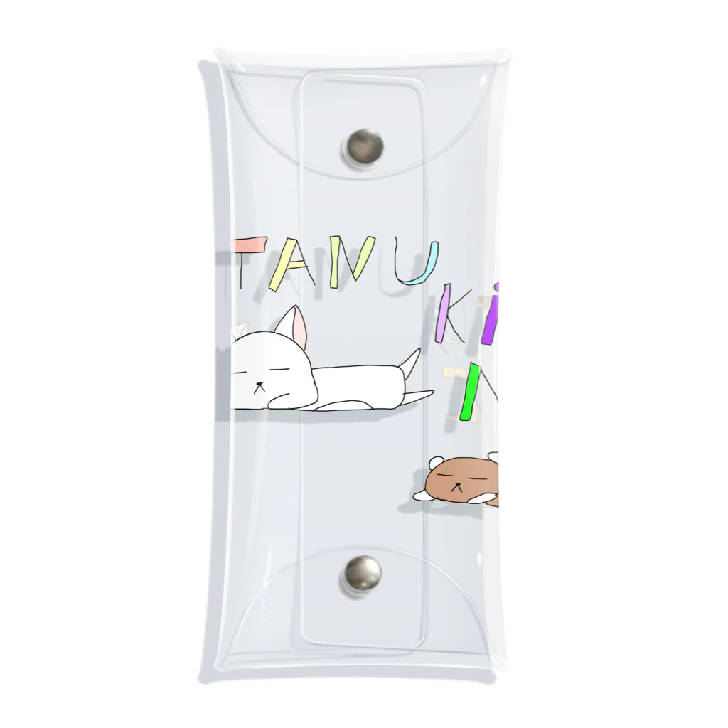 yumizakuraのむきりょくタヌキツネ Clear Multipurpose Case