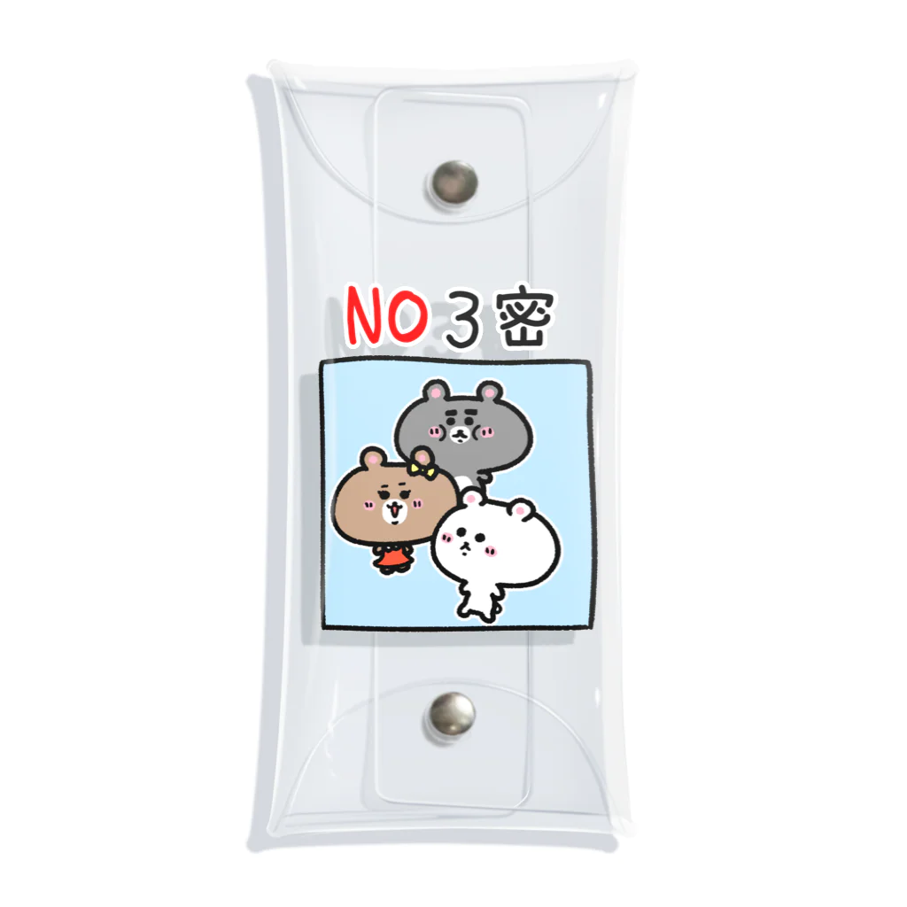 うさぎまるえkawaiishop のくまコロりん『NO３密』 クリアマルチケース