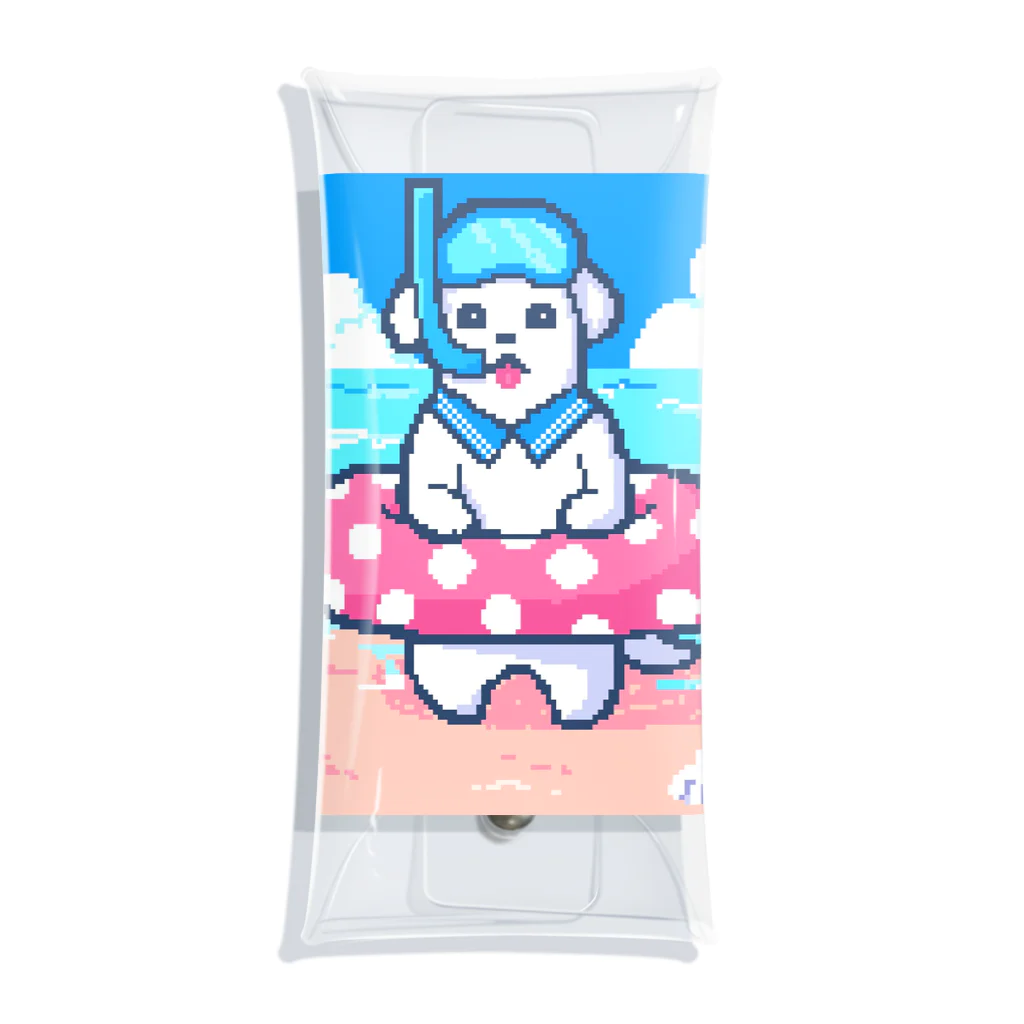 SWEET＆SPICY 【 すいすぱ 】ダーツの🐶夏が楽しみすぎる犬🌞🌊（ドット） Clear Multipurpose Case