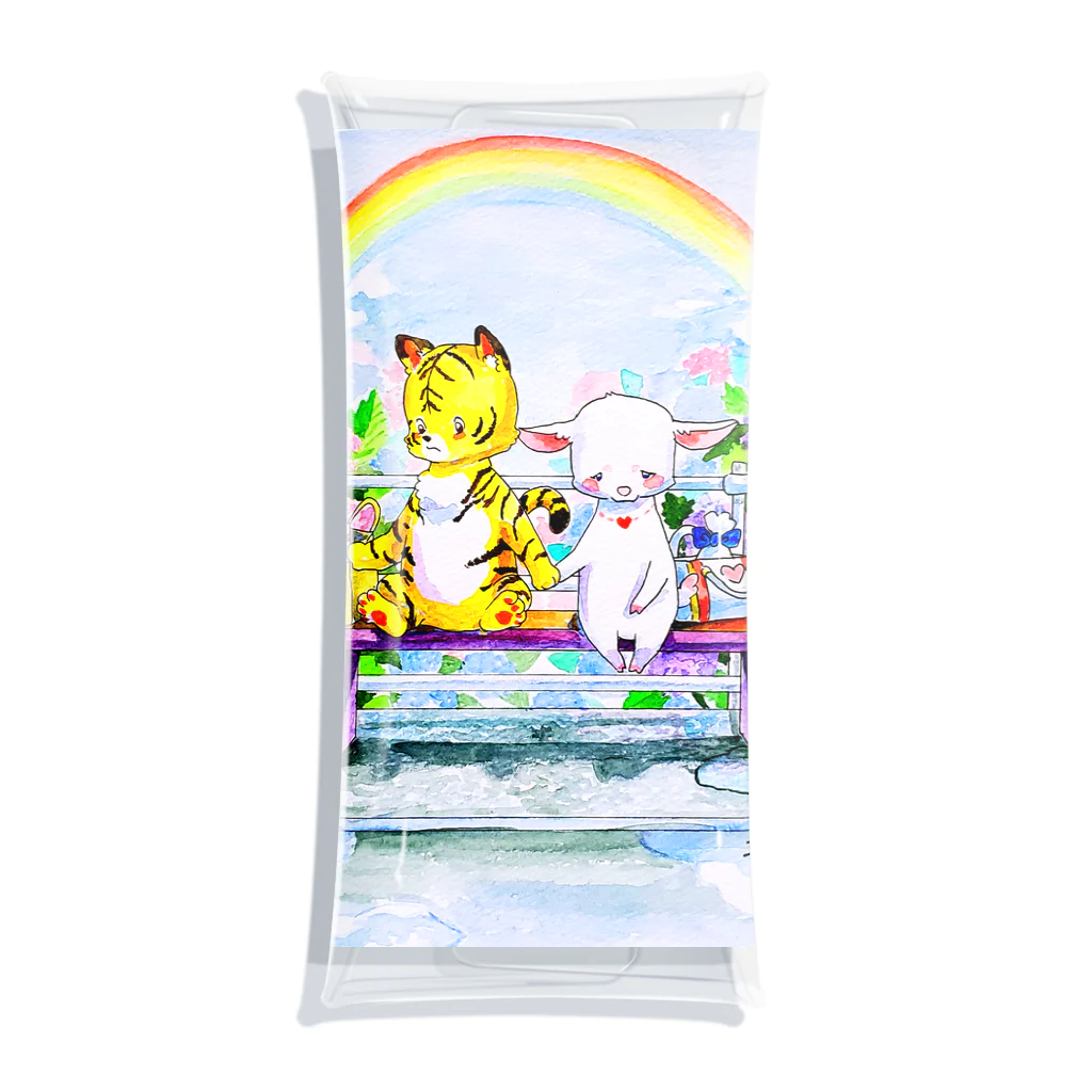 水彩イラストグッズのあじさいのバス停 Clear Multipurpose Case