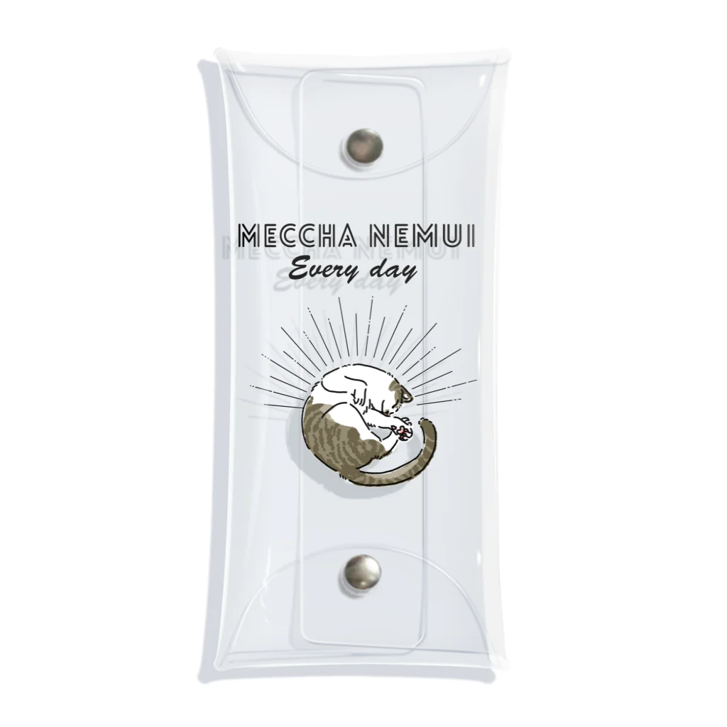 屋台 urukaのMECCHA NEMUI ねこ Clear Multipurpose Case