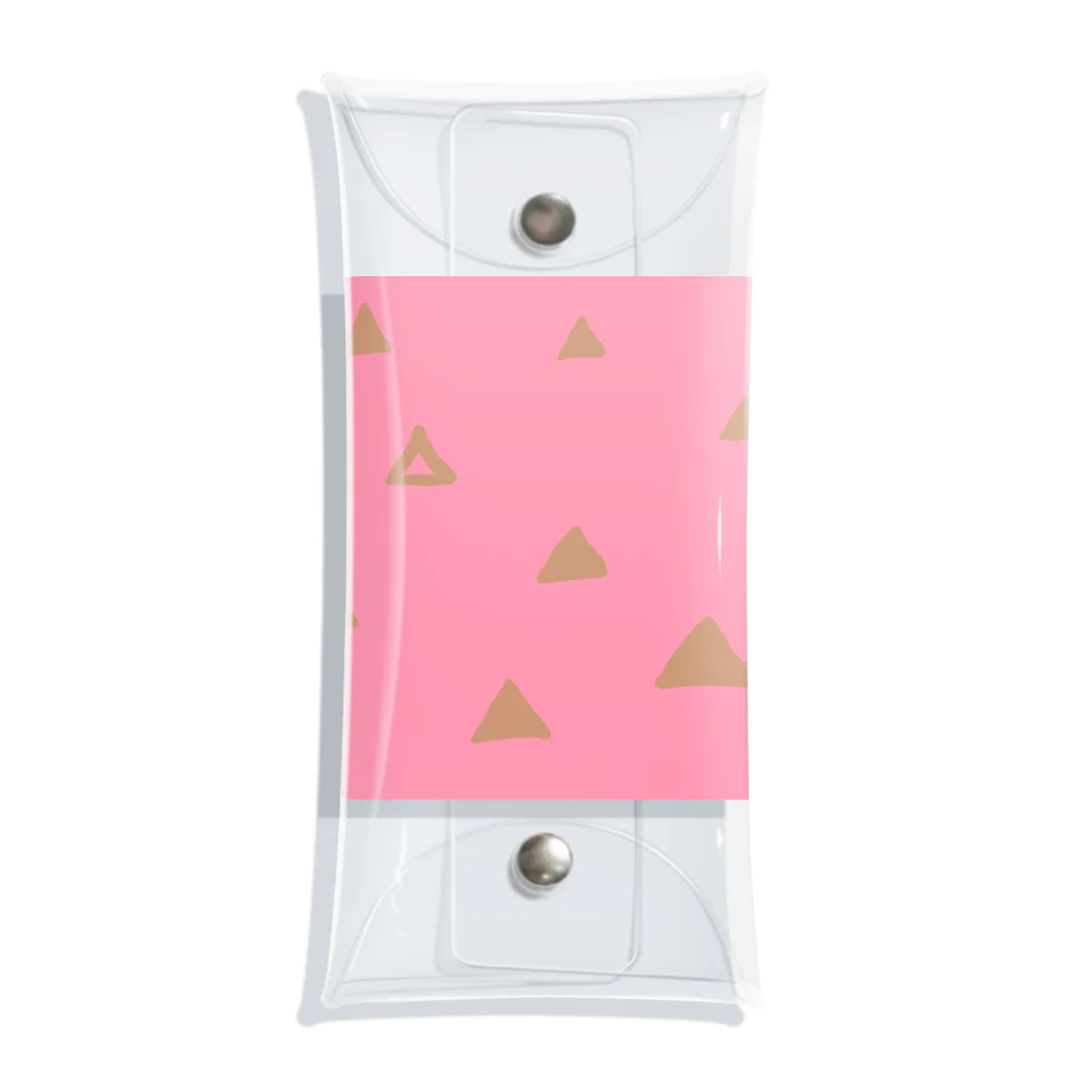 Saki YのPink Triangle Clear Multipurpose Case