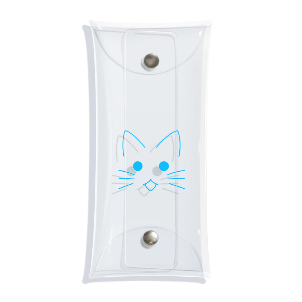 しおい のしあわせのあおねこ Clear Multipurpose Case