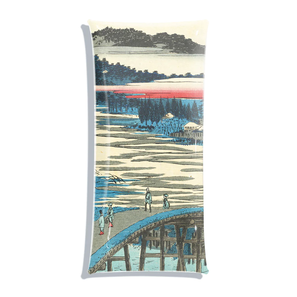 SANKAKU DESIGN STOREの「名所江戸百景・高田姿見のはし俤の橋砂利場」風景画。 Clear Multipurpose Case