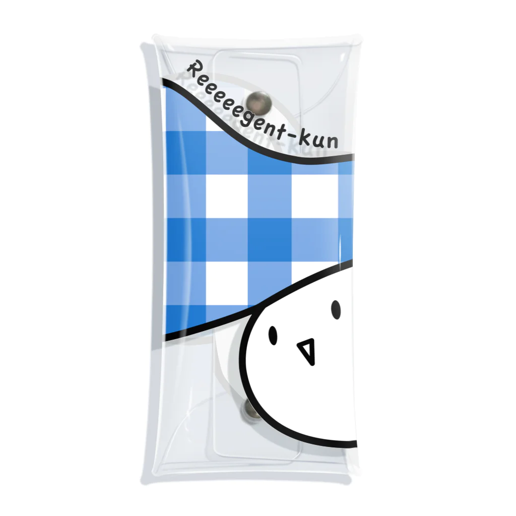 HiyokomameShoutenのReeeeegent-kun ギンガム青 Clear Multipurpose Case