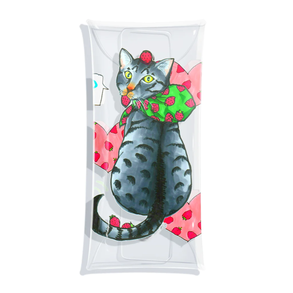 miku'ꜱGallery星猫のいちご大好きにゃんこ Clear Multipurpose Case