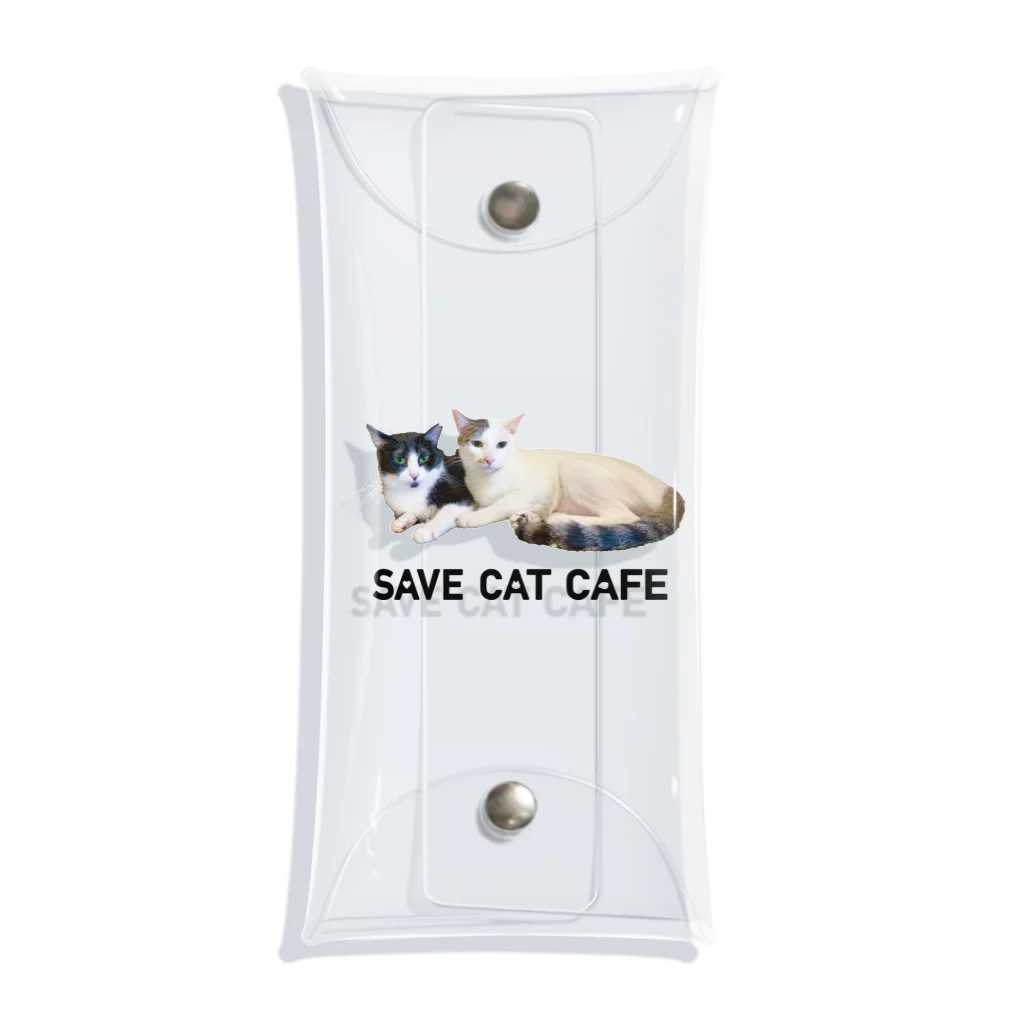 SAVE CAT CAFEのチッチとトット クリアマルチケース