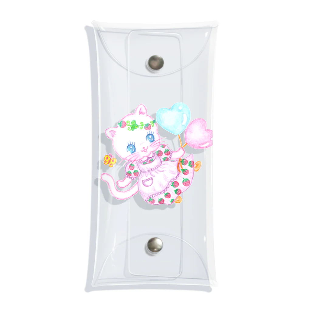 メルティカポエミュウのいちごみるくにゃん Clear Multipurpose Case