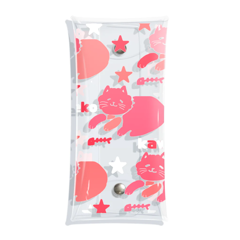 WataMayuroom☆のneko kawaii サクラピンク Clear Multipurpose Case