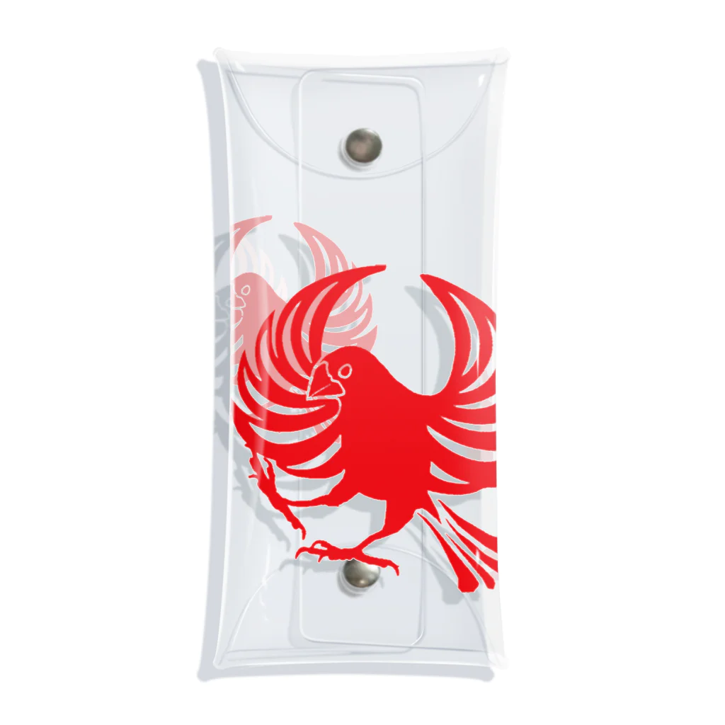 月の魚の文鳥紋～紅 Clear Multipurpose Case