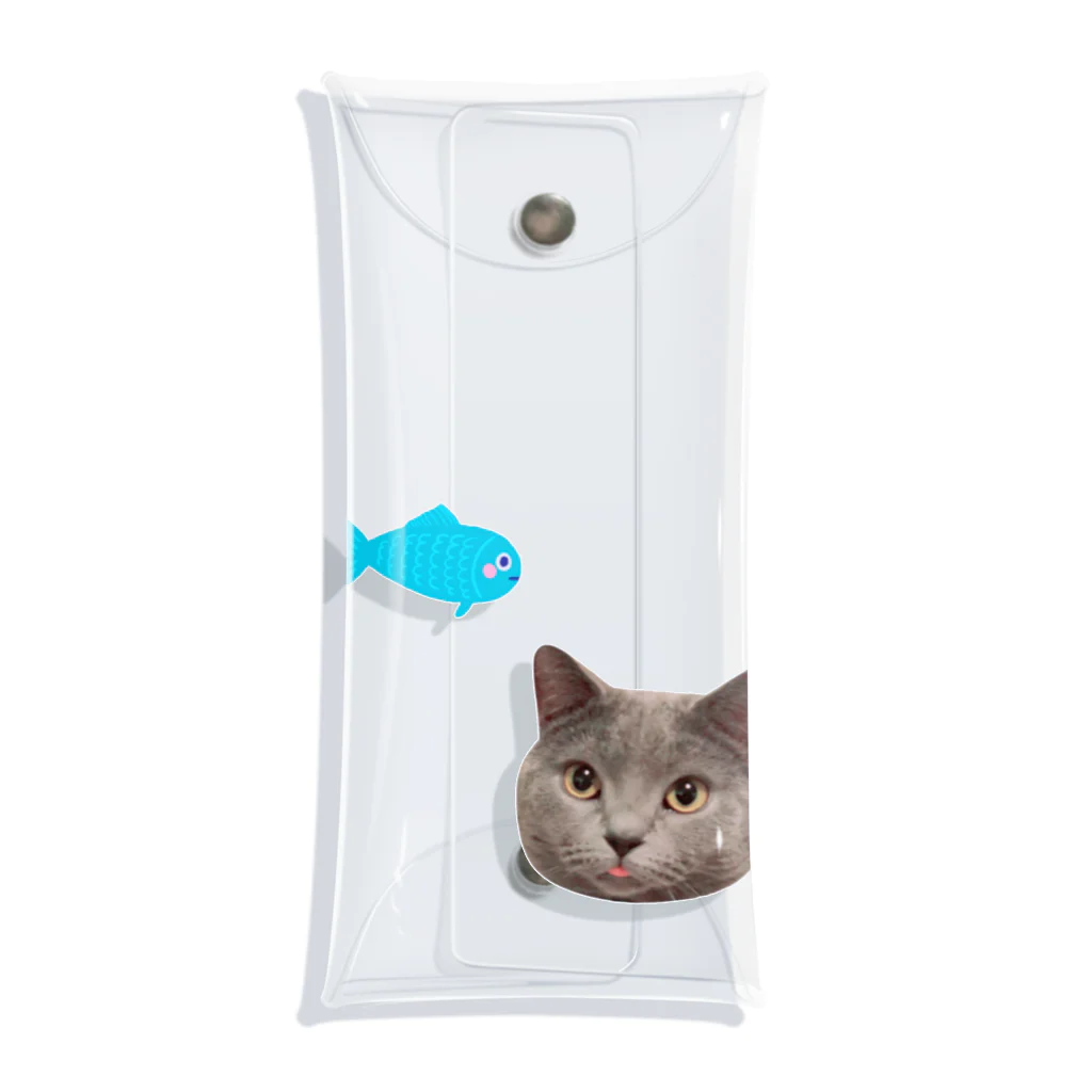 yacccoのモフモフグレーねこ Clear Multipurpose Case