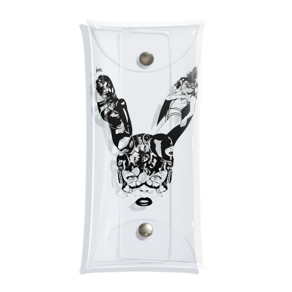 SIXTY-NINE FACTORYのBlack Bunny Mask Clear Multipurpose Case