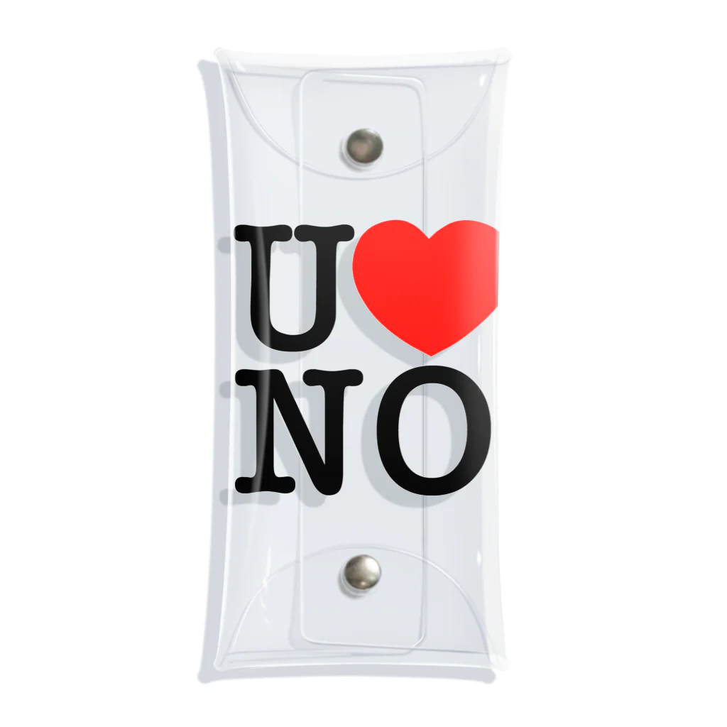 うの UNOのI LOVE UNO（黒文字） Clear Multipurpose Case
