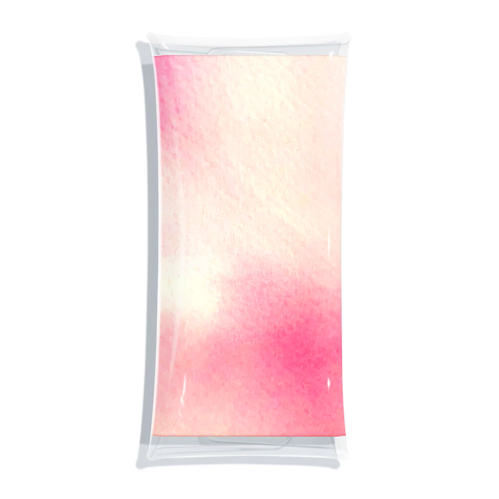 水彩 Ao_watercolorのPeach pink　水彩 Clear Multipurpose Case