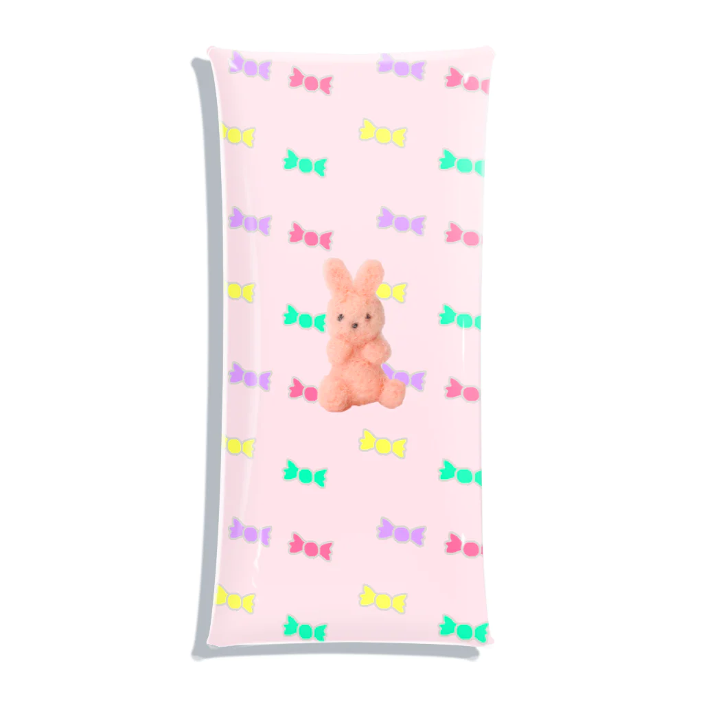 monpy shopの羊毛うさぎCANDY Clear Multipurpose Case