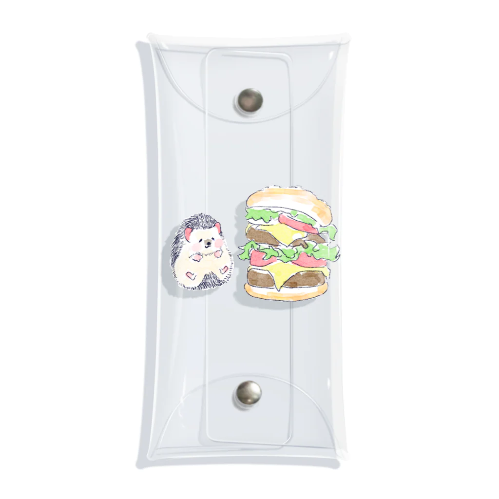 浅山しおん（ハリネズミのソフィー）のオリジナル　ハリネズミのソフィー、ハンバーガーを食べる。 Clear Multipurpose Case