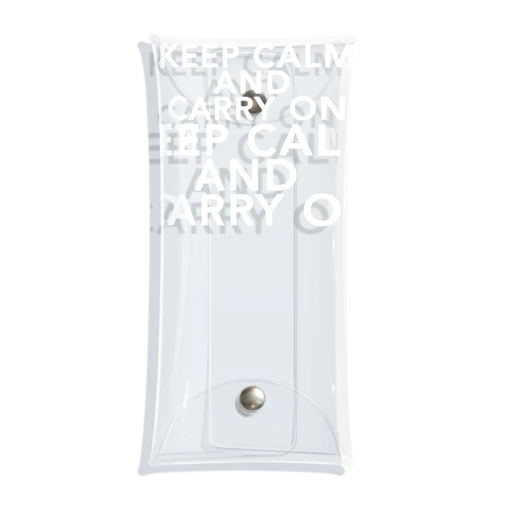 タカスケのKEEP CALM AND CARRY ON_3 Clear Multipurpose Case