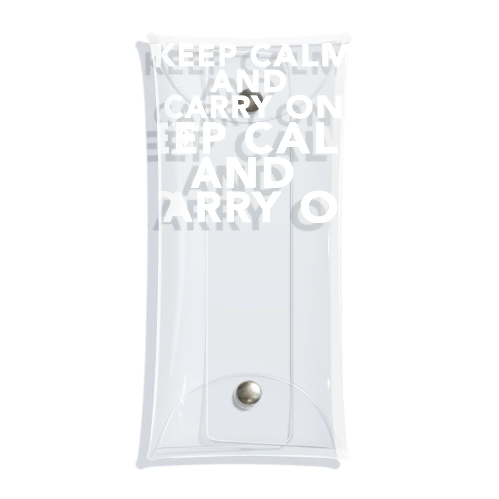 タカスケのKEEP CALM AND CARRY ON_4 Clear Multipurpose Case